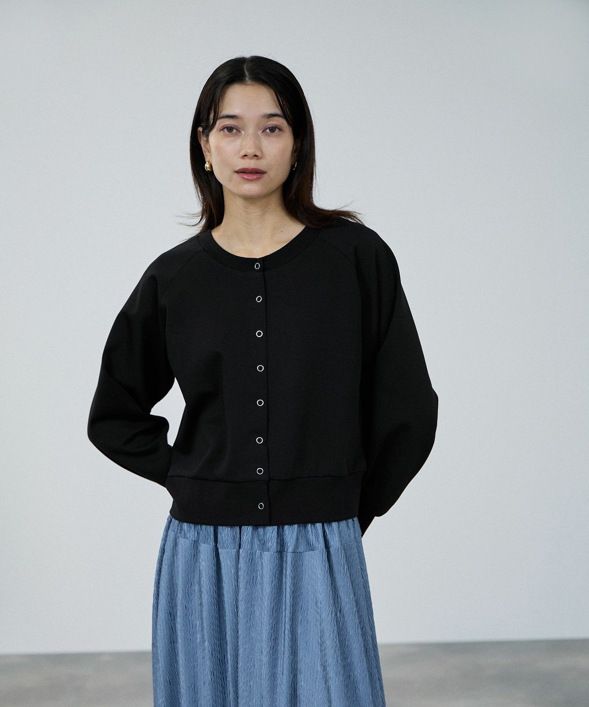 milli de l'air エアリエポンチ素材カーディガン レディース