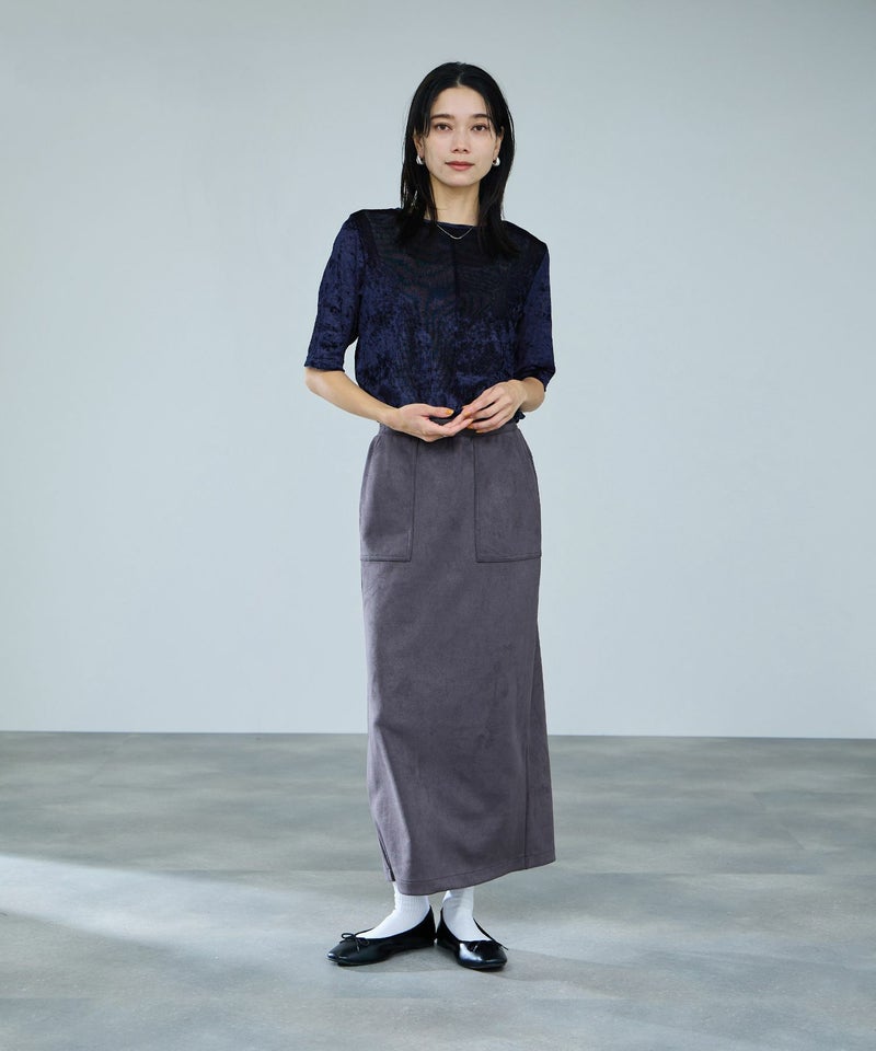 milli de l'air シアーベロアハーフスリーブTシャツ レディース メール便 対応商品商品画像-6