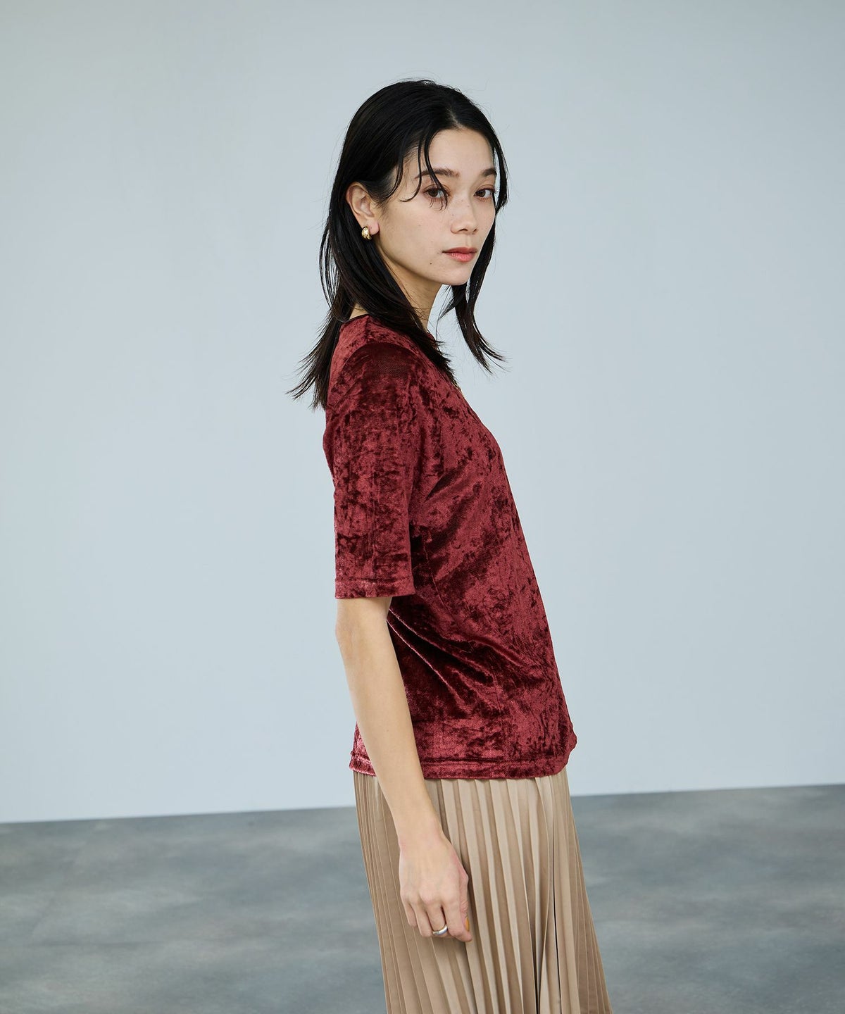 milli de l'air シアーベロアハーフスリーブTシャツ レディース メール便 対応商品