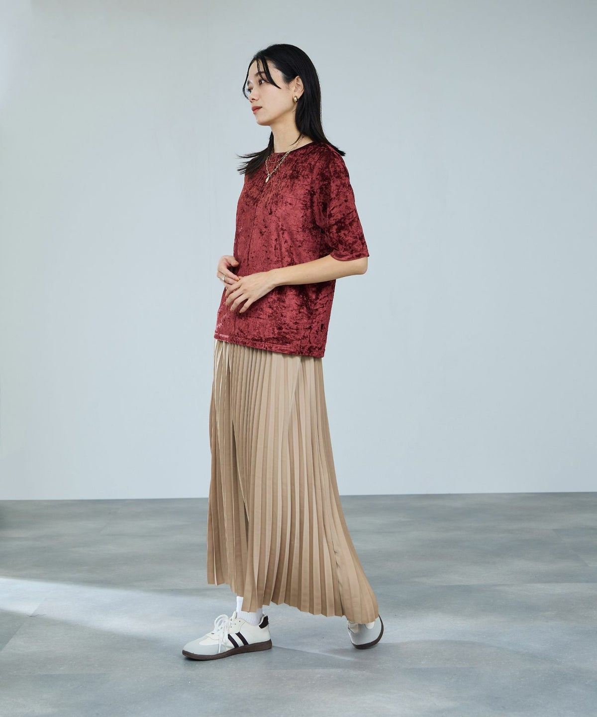 milli de l'air シアーベロアハーフスリーブTシャツ レディース メール便 対応商品