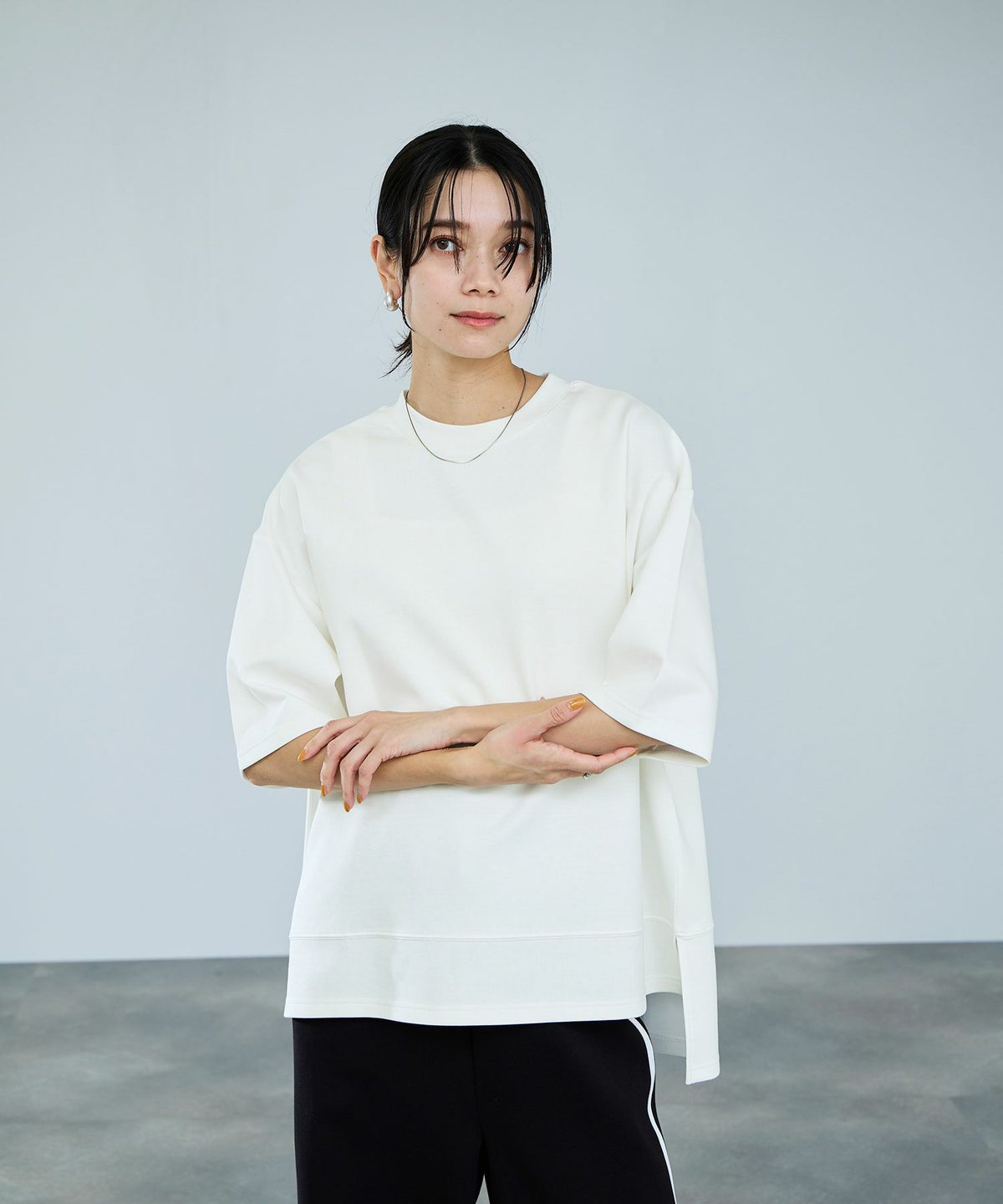 milli de l'air エアリエポンチ素材Tシャツ レディース メール便 対応商品