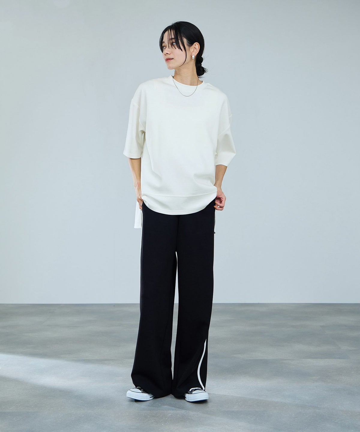 milli de l'air エアリエポンチ素材Tシャツ レディース メール便 対応商品