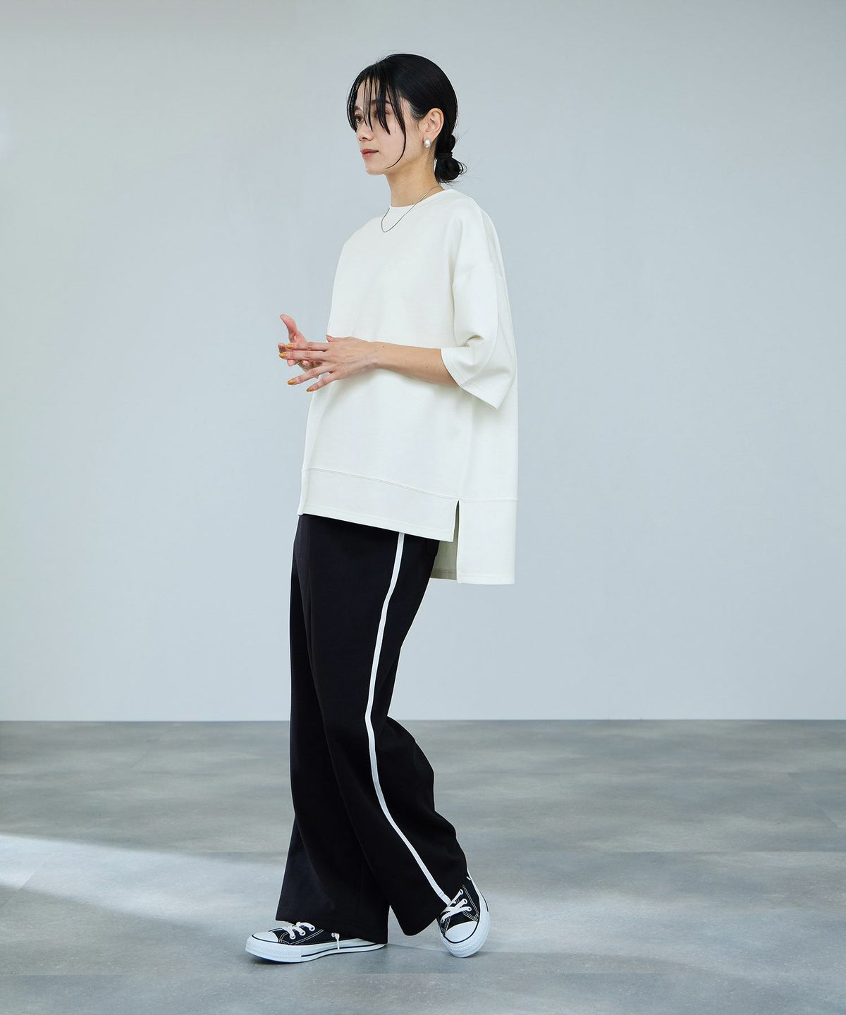 milli de l'air エアリエポンチ素材Tシャツ レディース メール便 対応商品