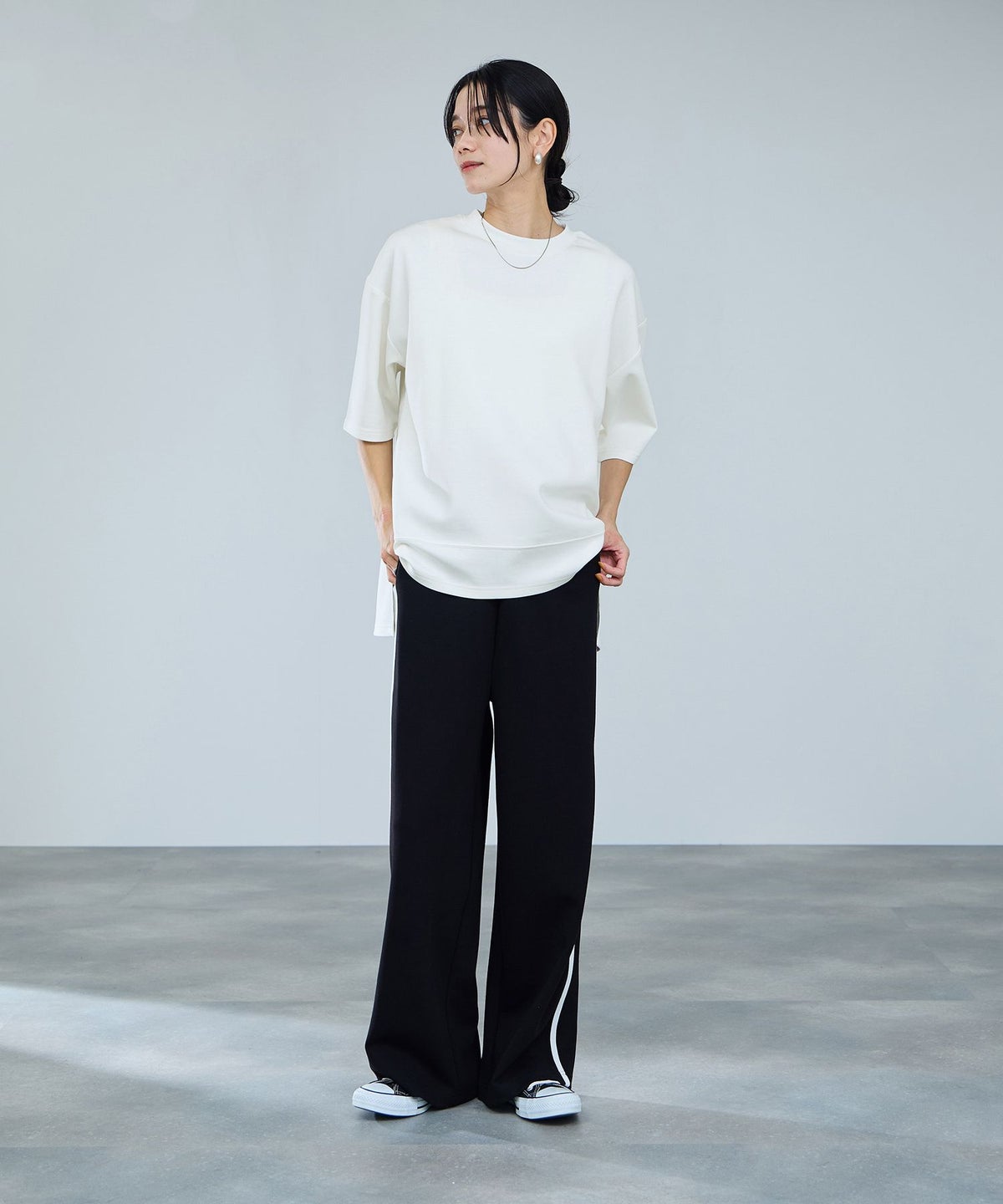 milli de l'air エアリエポンチ素材Tシャツ レディース メール便 対応商品