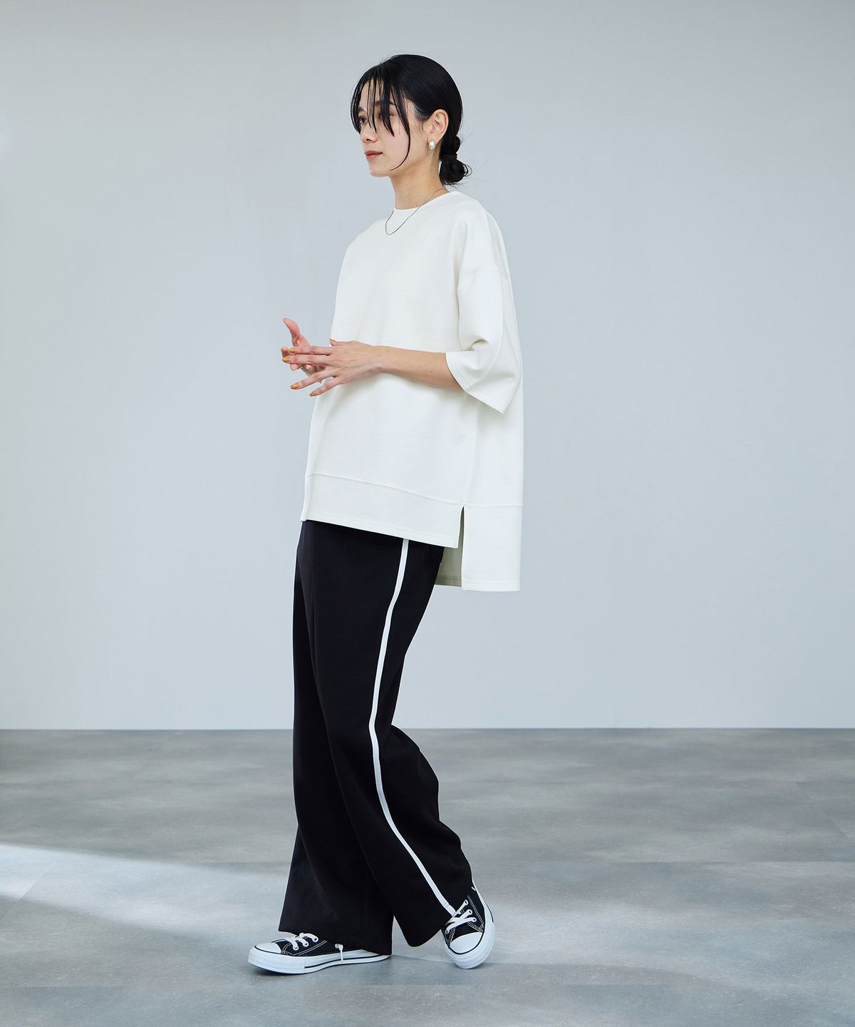 milli de l'air エアリエポンチ素材Tシャツ レディース メール便 対応商品