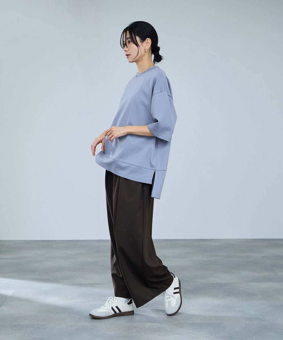 milli de l'air エアリエポンチ素材Tシャツ レディース メール便 対応商品