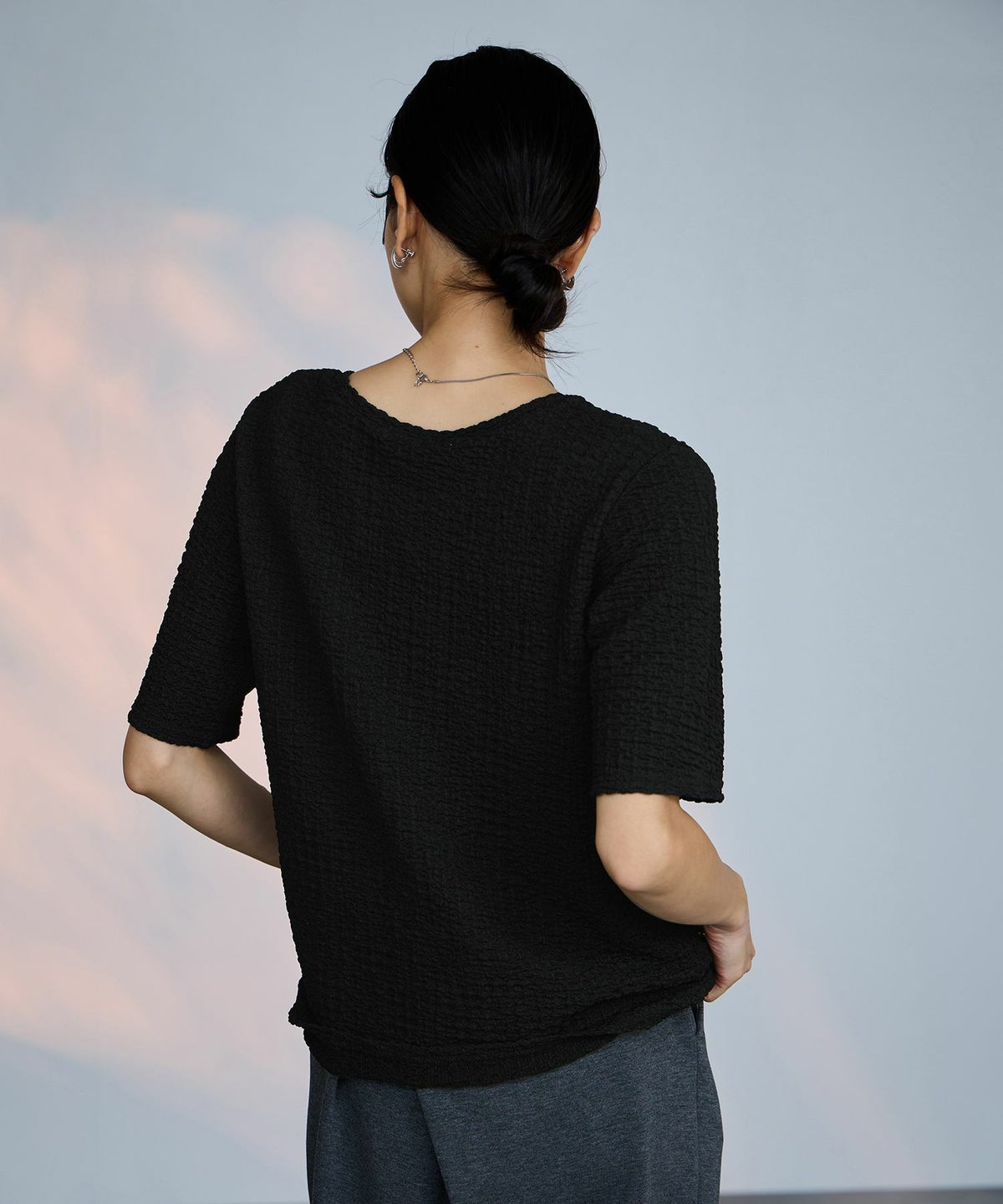 milli de l'air シュリンクジャージー5分袖カットソー レディース メール便 対応商品