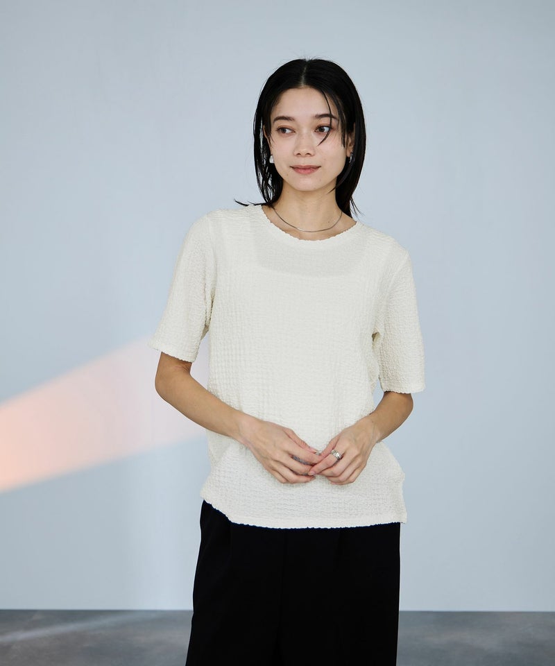 milli de l'air シュリンクジャージー5分袖カットソー レディース メール便 対応商品商品画像-8