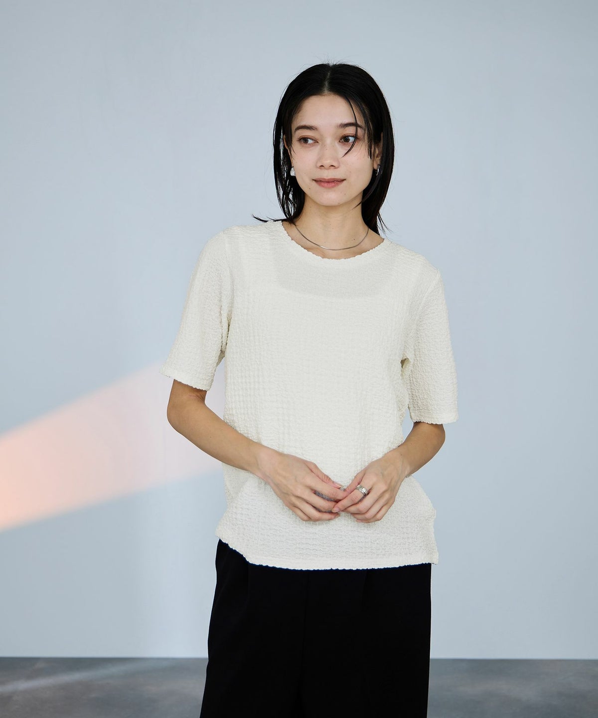 milli de l'air シュリンクジャージー5分袖カットソー レディース メール便 対応商品