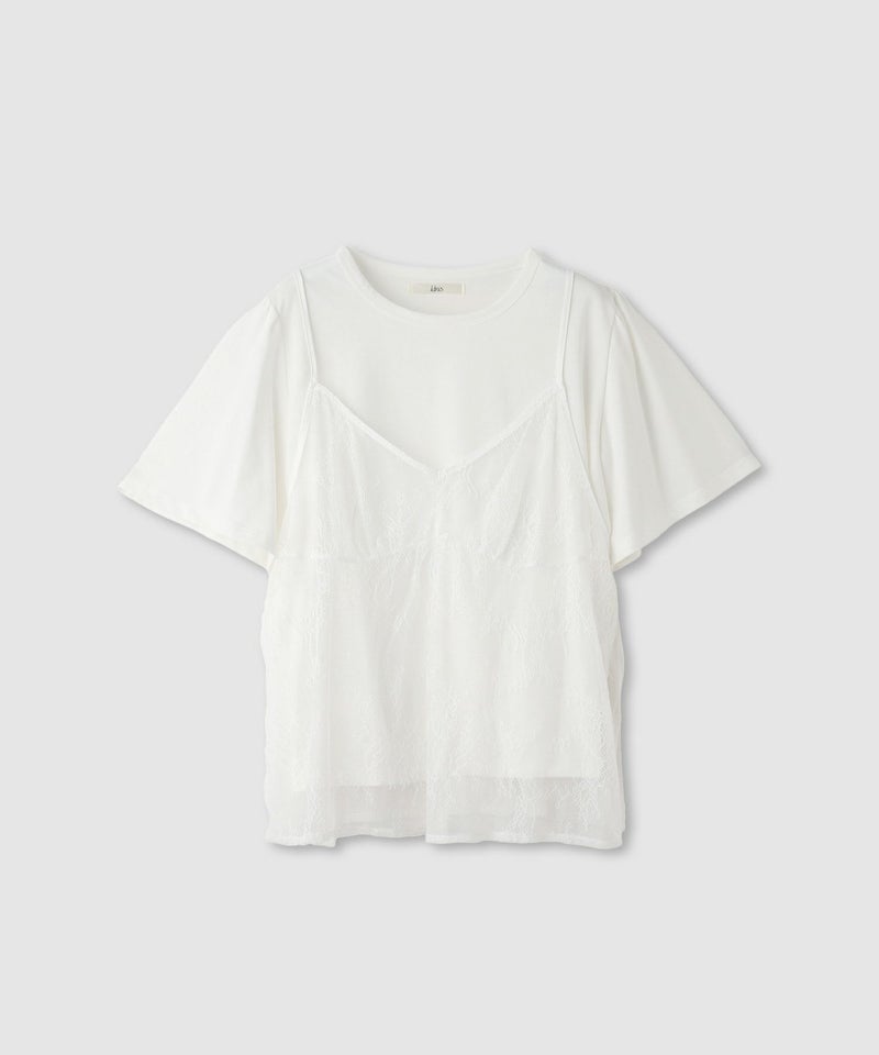 Idnes Tシャツ×レースキャミソールセット レディース商品画像-2