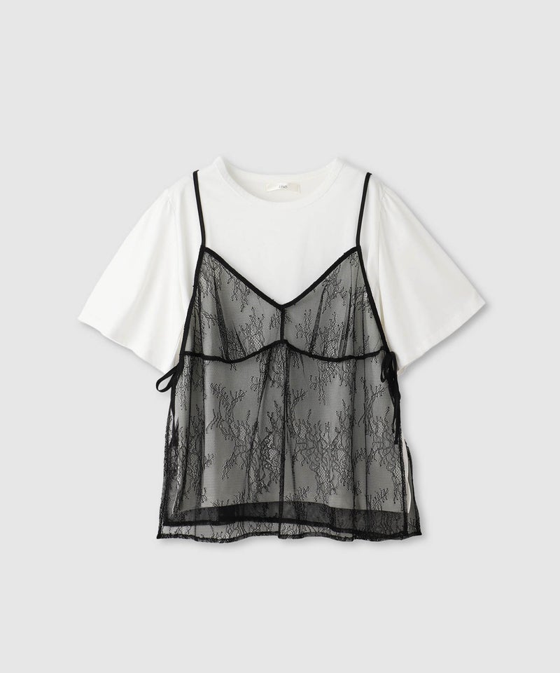Idnes Tシャツ×レースキャミソールセット レディース商品画像-5
