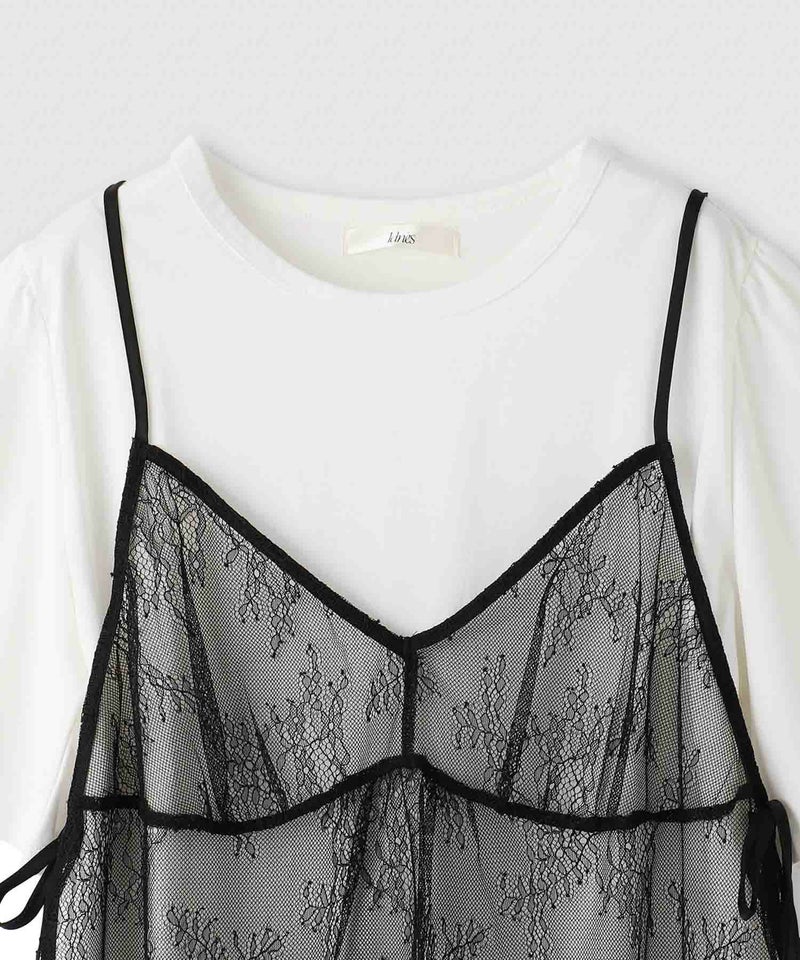 Idnes Tシャツ×レースキャミソールセット レディース商品画像-5