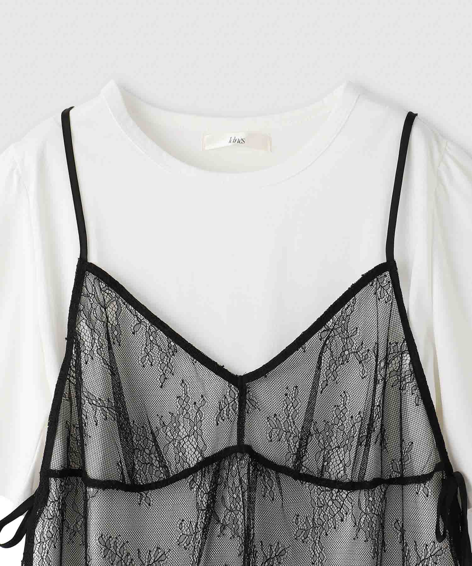 Idnes Tシャツ×レースキャミソールセット レディース