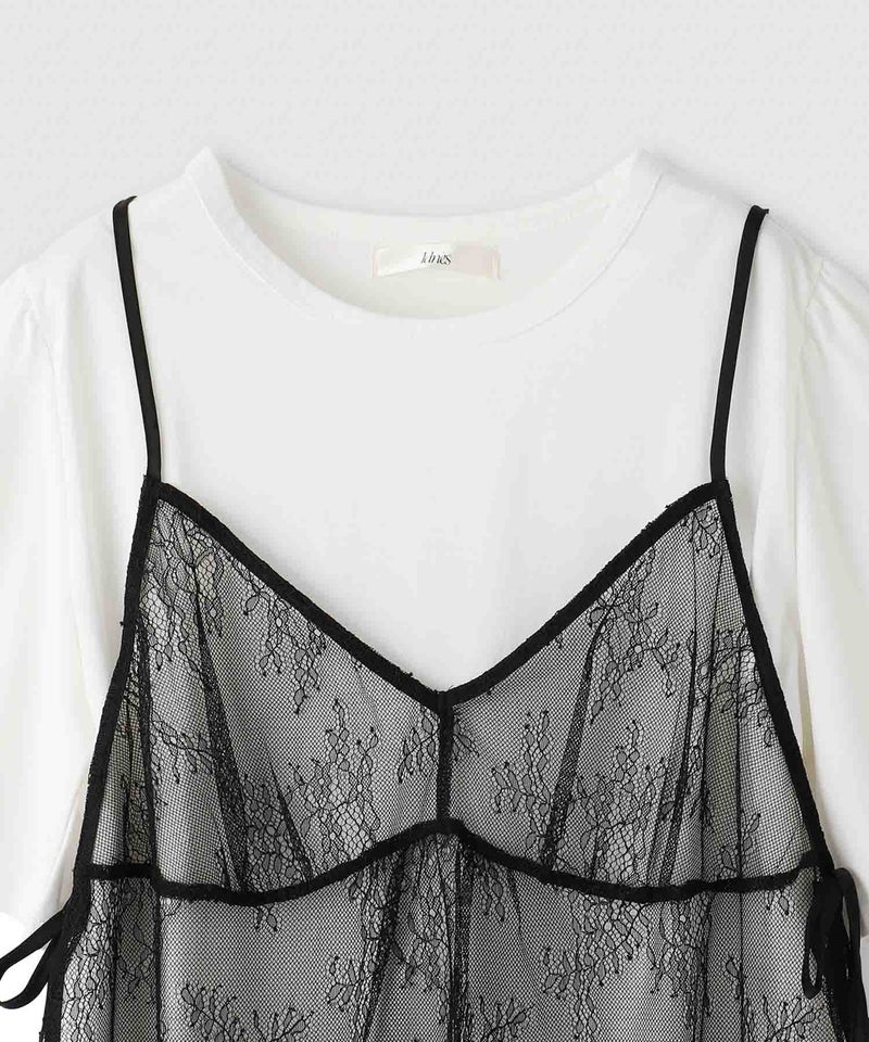 Idnes Tシャツ×レースキャミソールセット レディース商品画像-9
