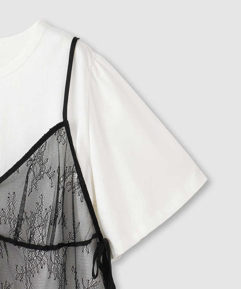 Idnes Tシャツ×レースキャミソールセット レディース商品画像-10