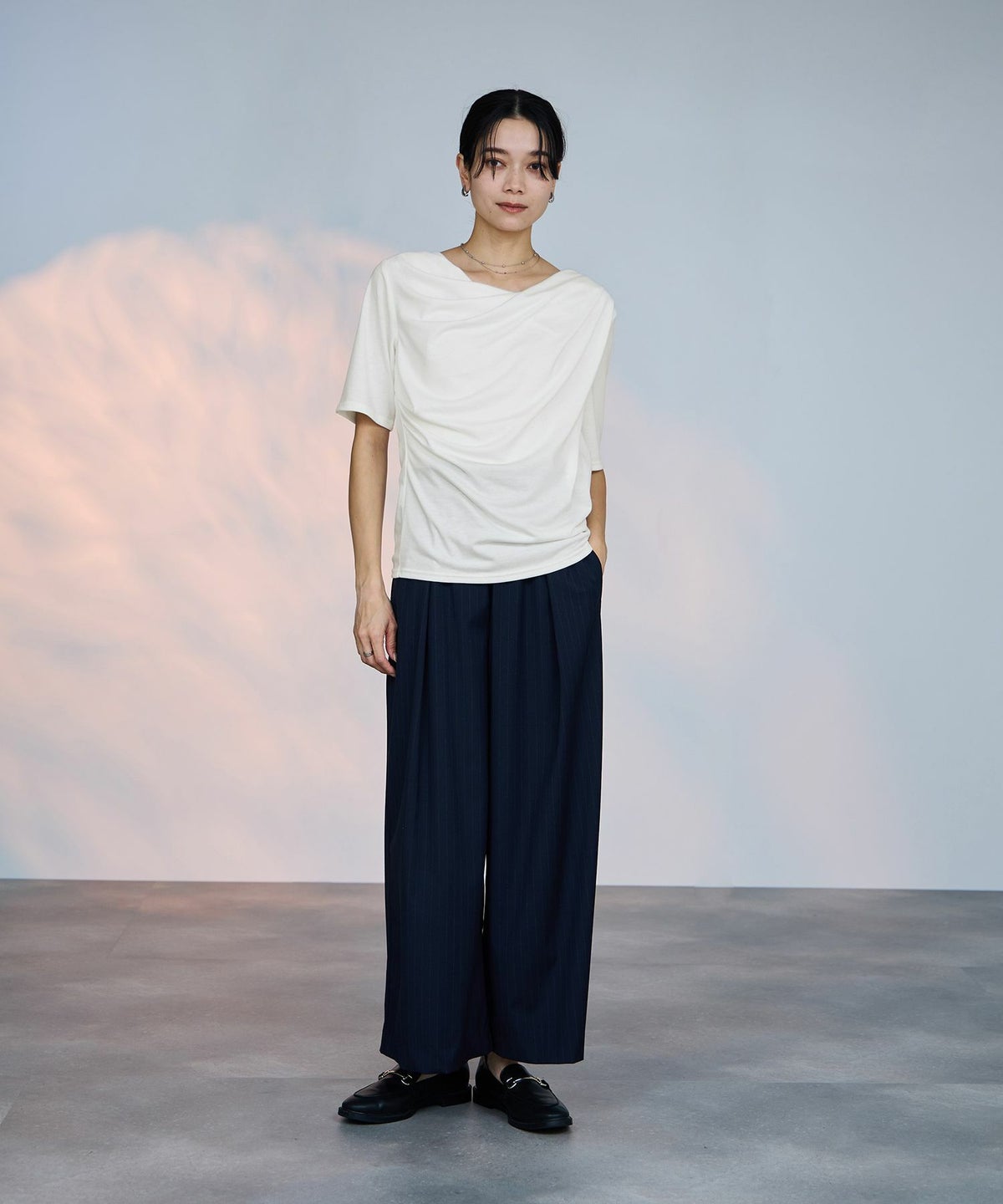 milli de l'air ドレープネックプルオーバー レディース メール便 対応商品