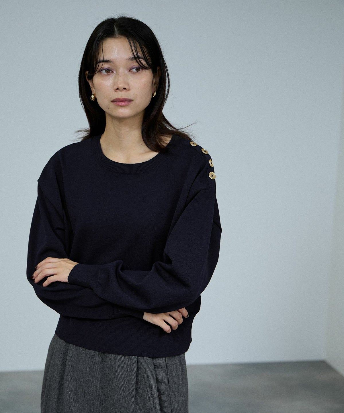 milli de l'air ソフトレッチボタンプルオーバー レディース