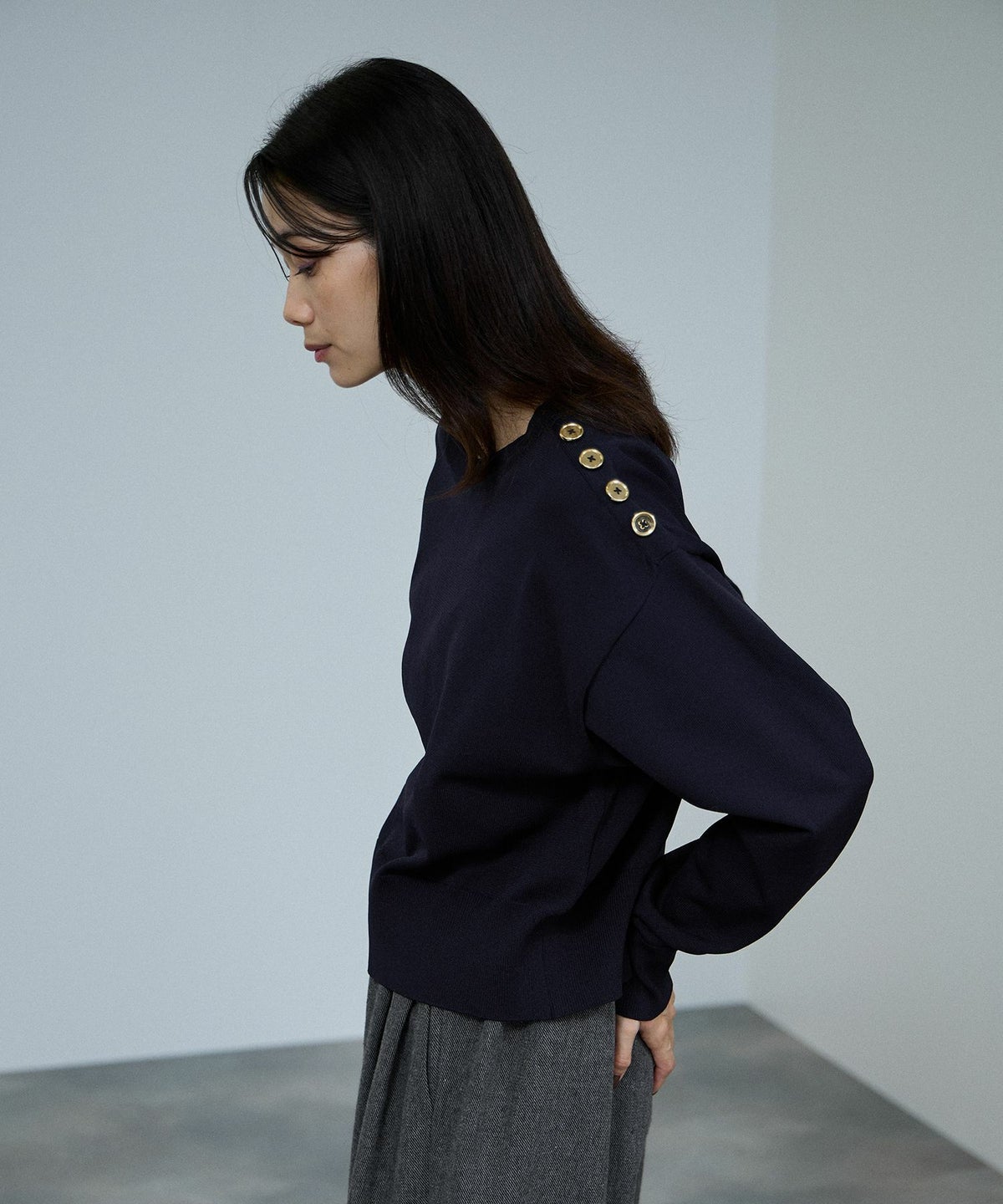 milli de l'air ソフトレッチボタンプルオーバー レディース