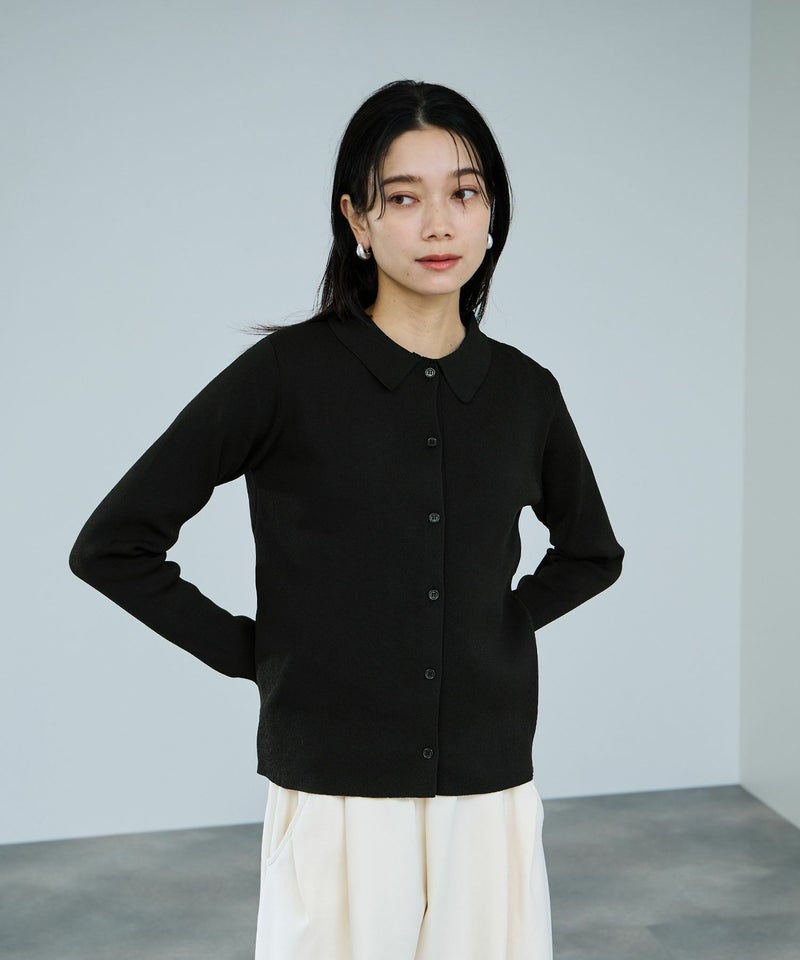 milli de l'air ソフトレッチポロカーディガン レディース商品画像-2