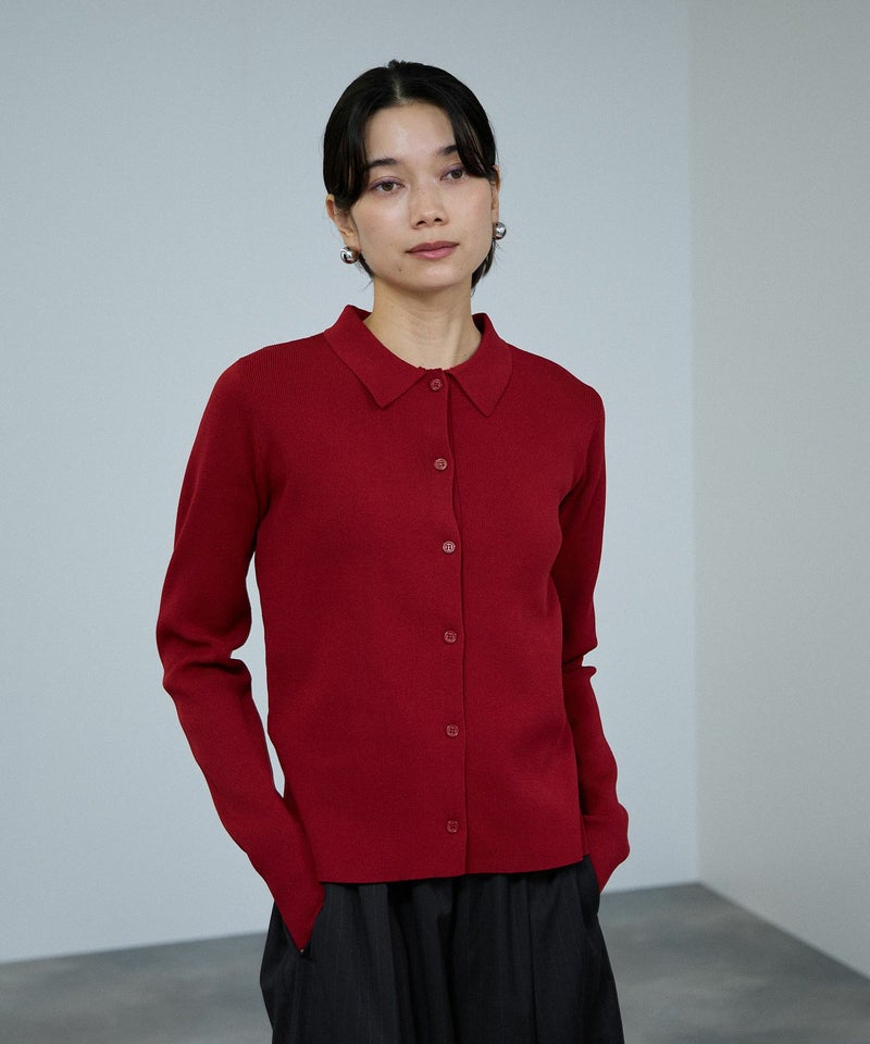 milli de l'air ソフトレッチポロカーディガン レディース商品画像-5