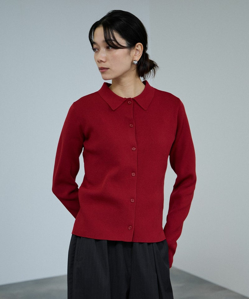 milli de l'air ソフトレッチポロカーディガン レディース商品画像-7