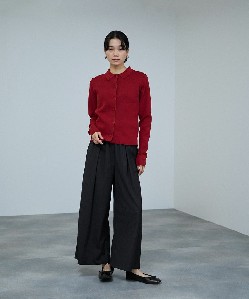 [期間限定knit]milli de l'air  ソフトレッチポロカーディガン レディース商品画像-8