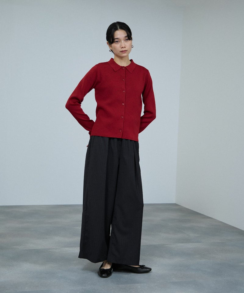 [期間限定knit]milli de l'air  ソフトレッチポロカーディガン レディース商品画像-9