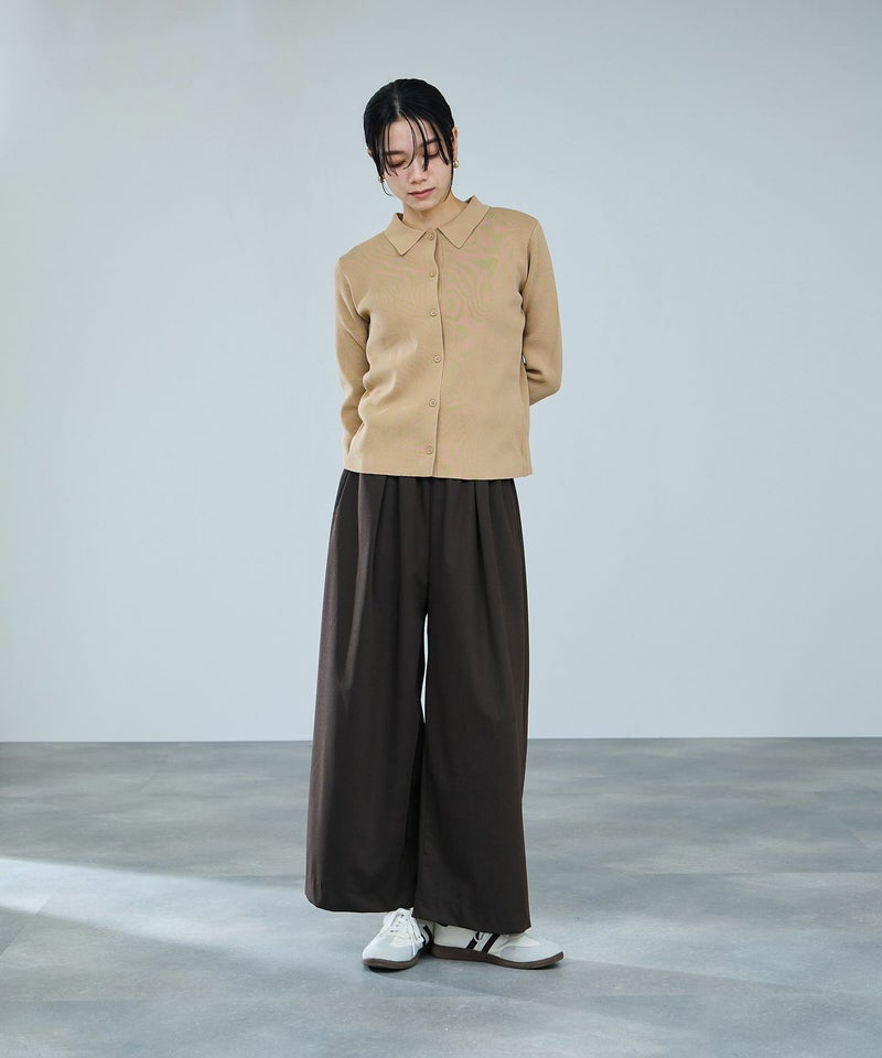 [期間限定knit]milli de l'air  ソフトレッチポロカーディガン レディース商品画像-14