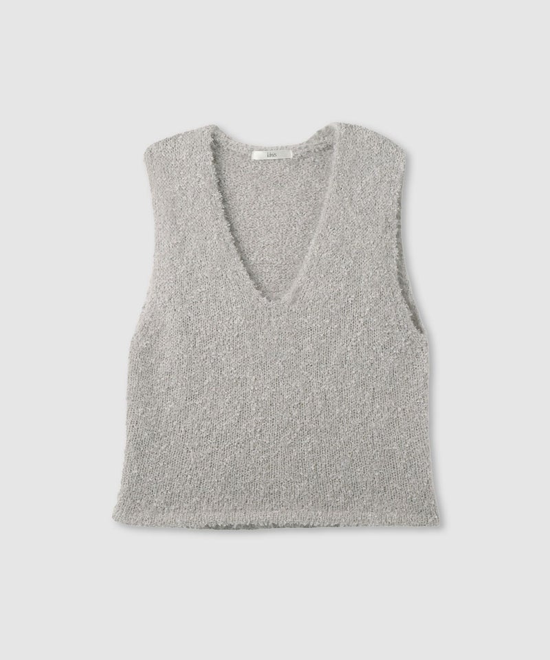 [期間限定knit]Idnes  チュール×フェザーニットベスト レディース商品画像-3