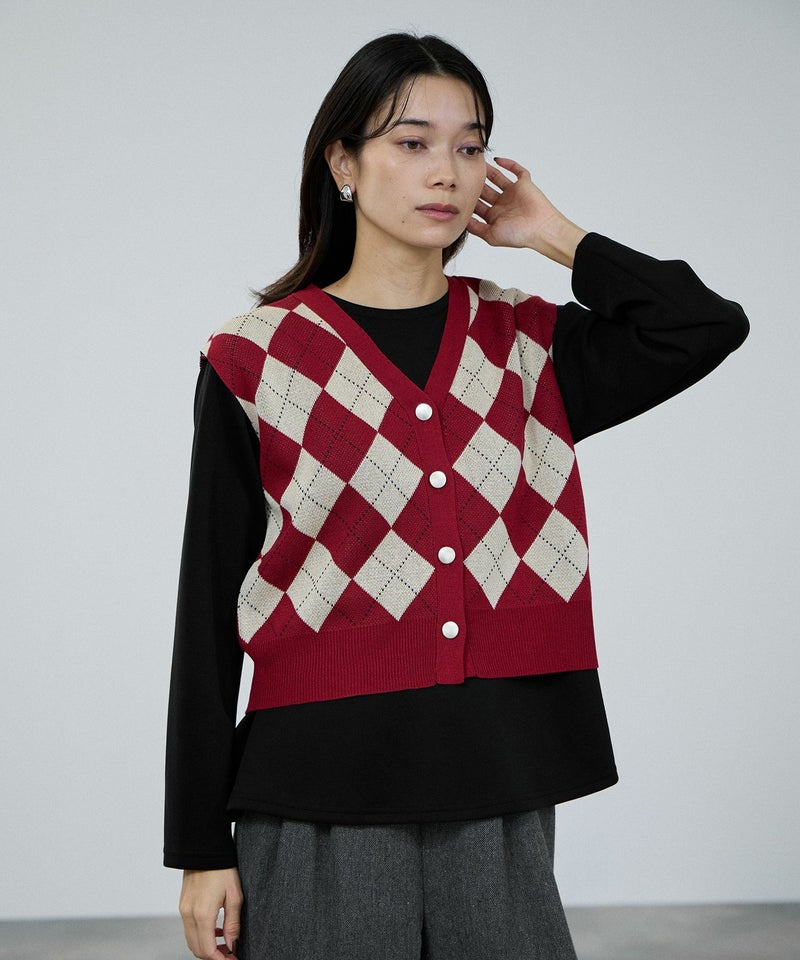 milli de l'air ニット前開きベスト レディース商品画像-5