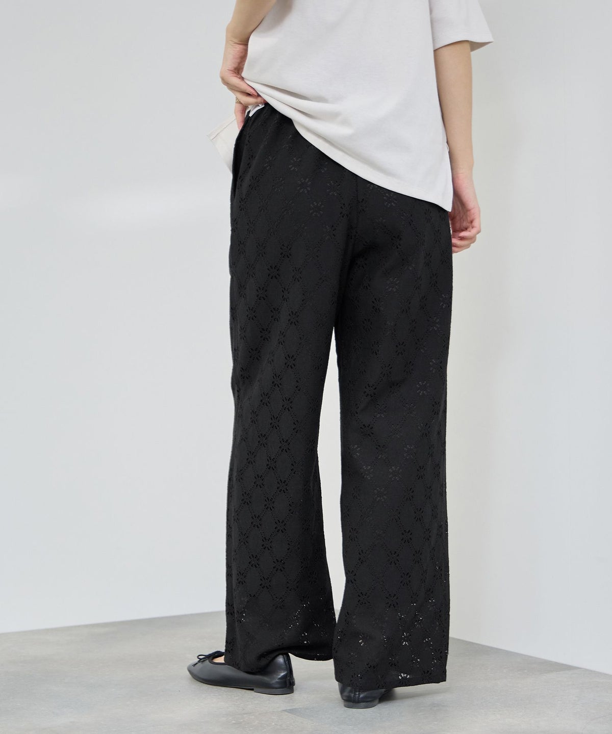 [ボトムス20%OFF]Idnes レースイージーパンツ レディース