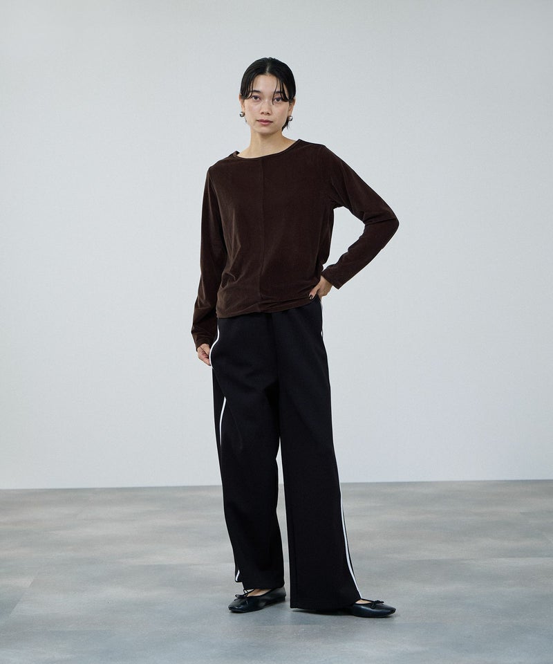 milli de l'air  エアリエポンチ素材ラインパンツ レディース商品画像-8