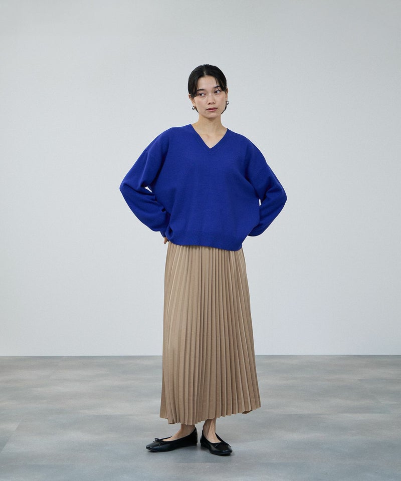 milli de l'air サテンストレッチプリーツスカート レディース商品画像-9