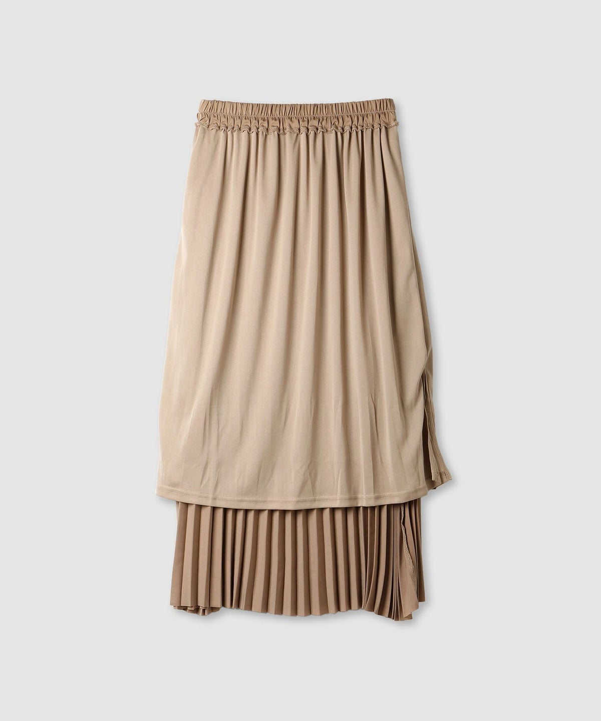 milli de l'air サテンストレッチプリーツスカート レディース