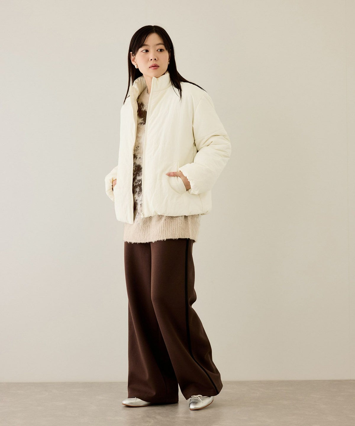 nAvy 撥水中綿ブルゾン レディース