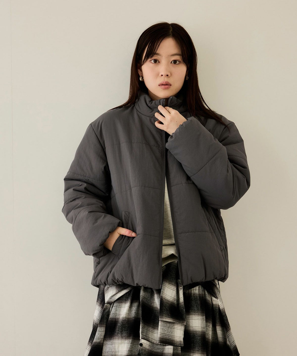 nAvy 撥水中綿ブルゾン レディース