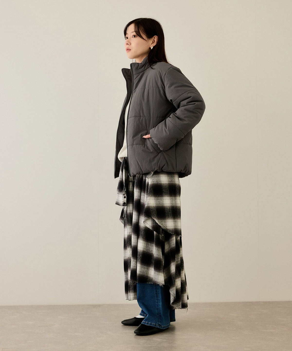 nAvy 撥水中綿ブルゾン レディース