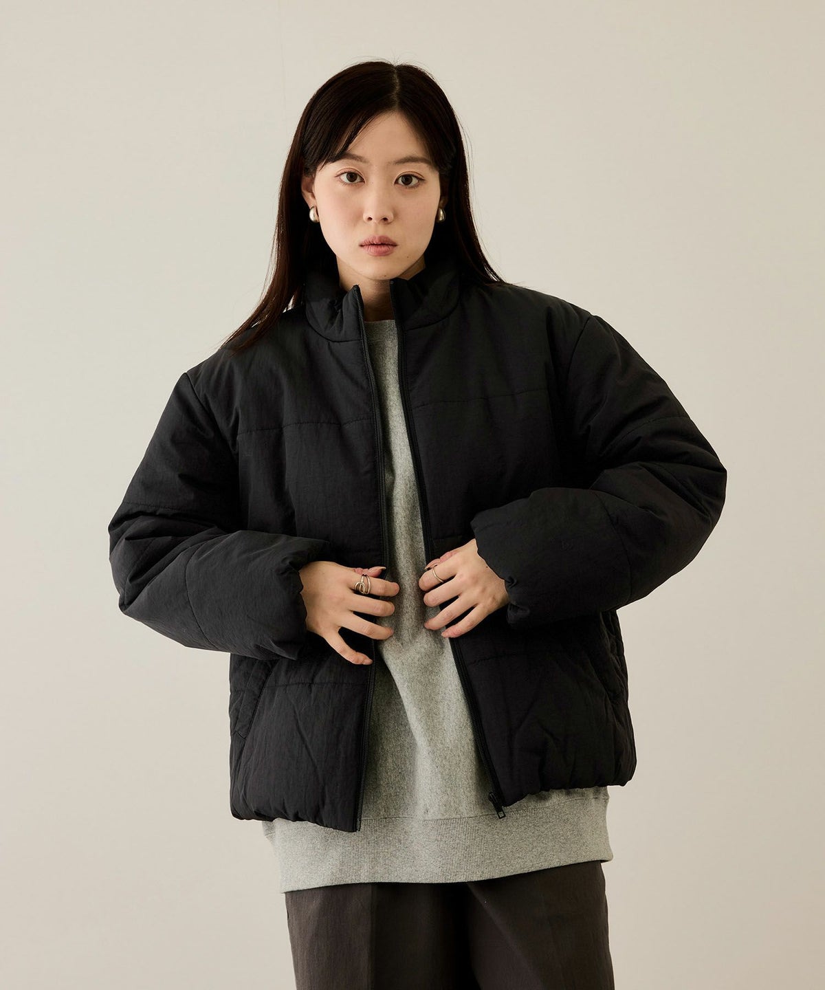 nAvy 撥水中綿ブルゾン レディース