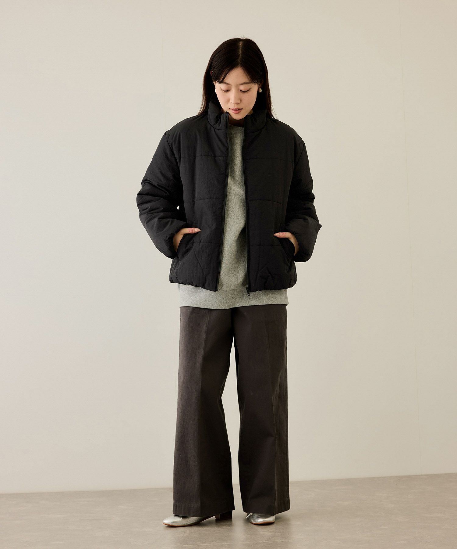 nAvy 撥水中綿ブルゾン レディース