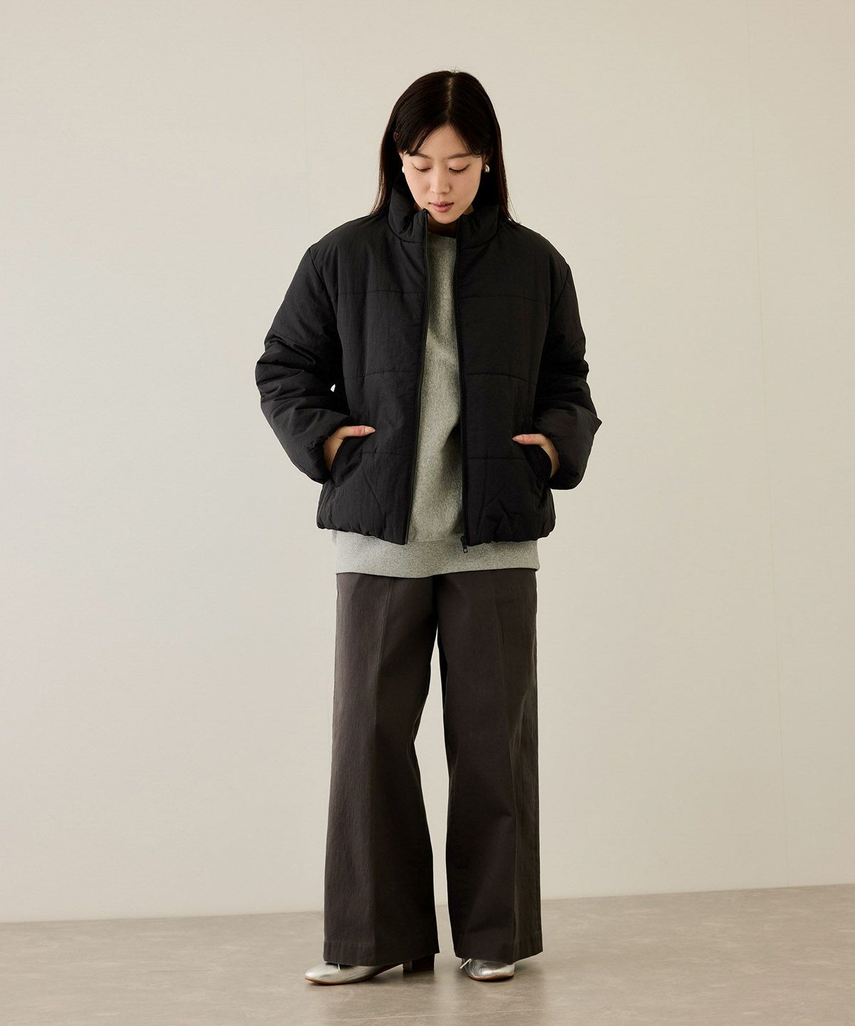 nAvy 撥水中綿ブルゾン レディース