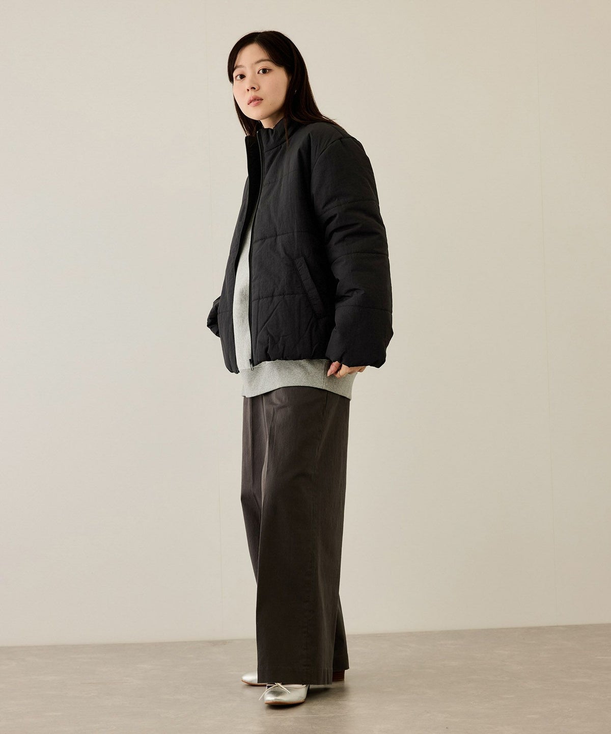 nAvy 撥水中綿ブルゾン レディース