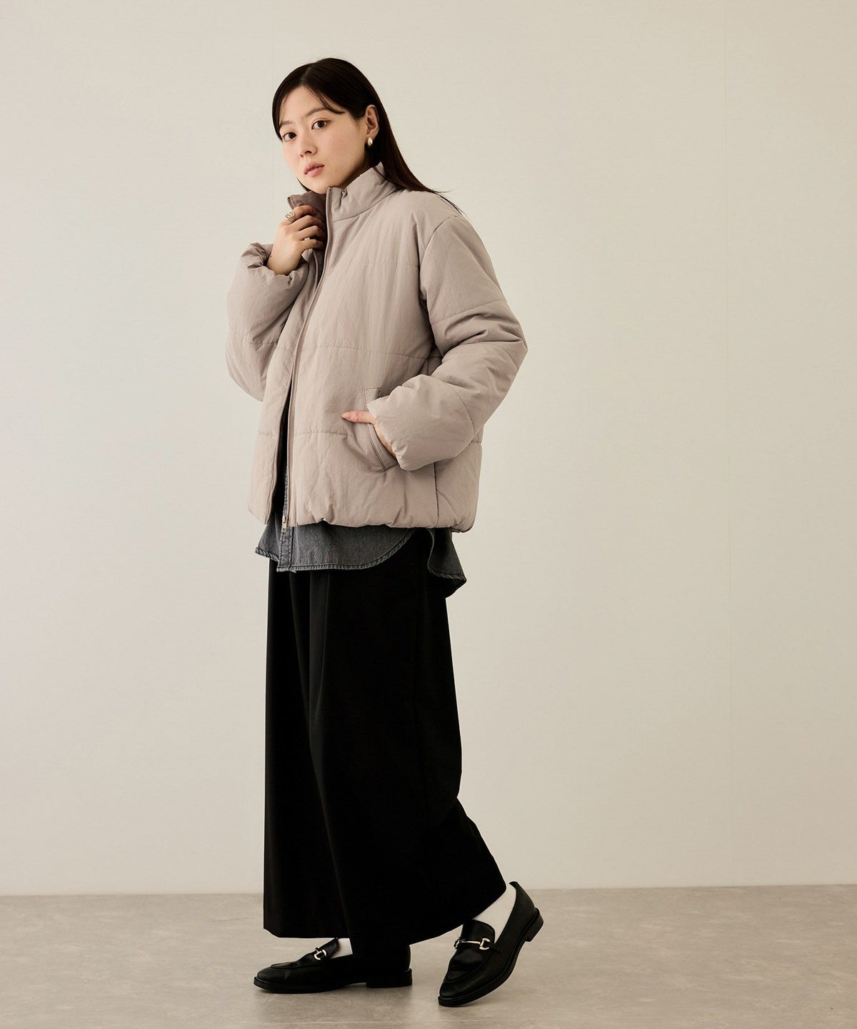 nAvy 撥水中綿ブルゾン レディース