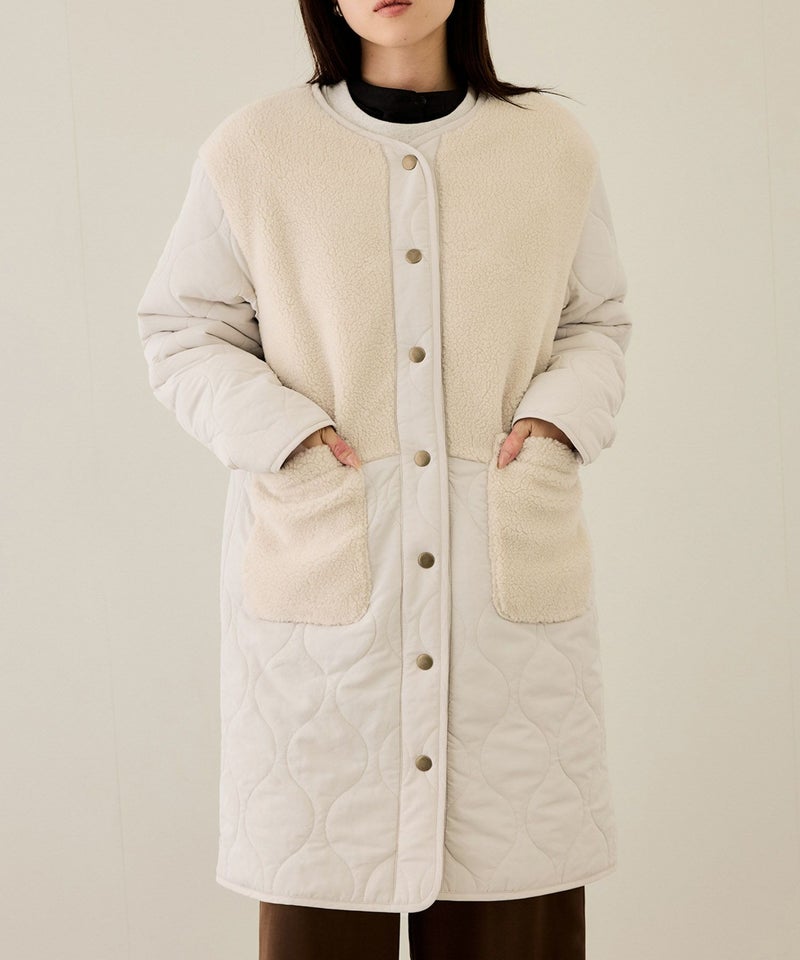 nAvy グラムスキルトボア切替コート レディース商品画像-1