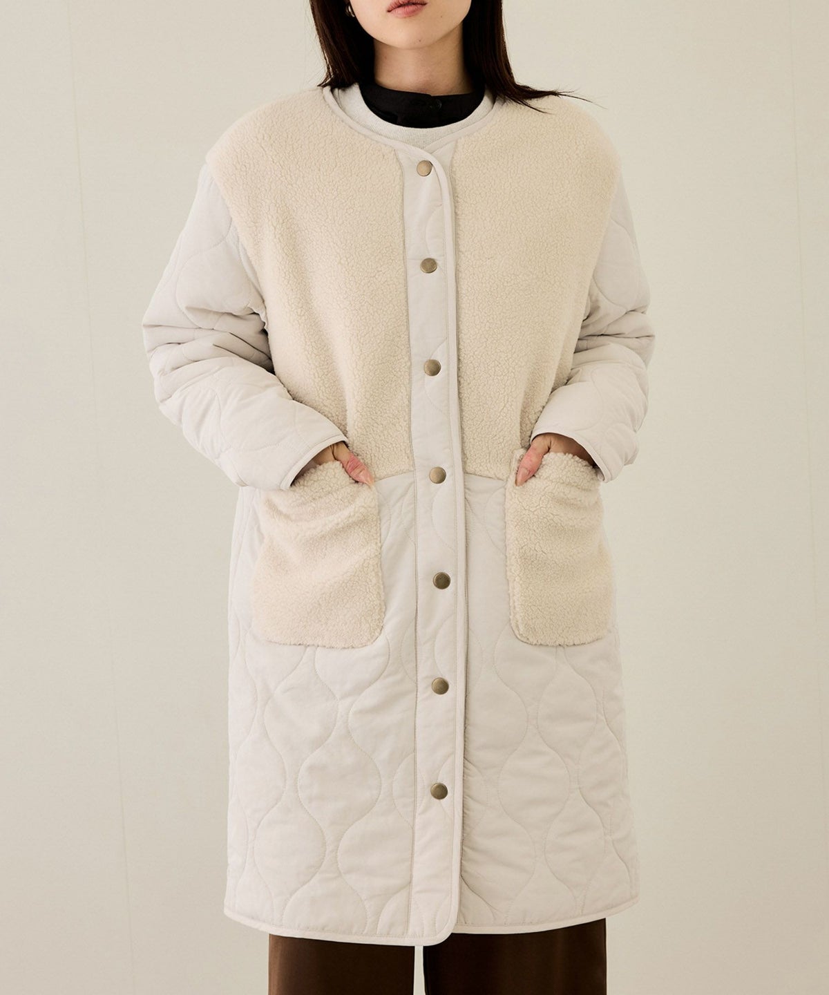 nAvy グラムスキルトボア切替コート レディース