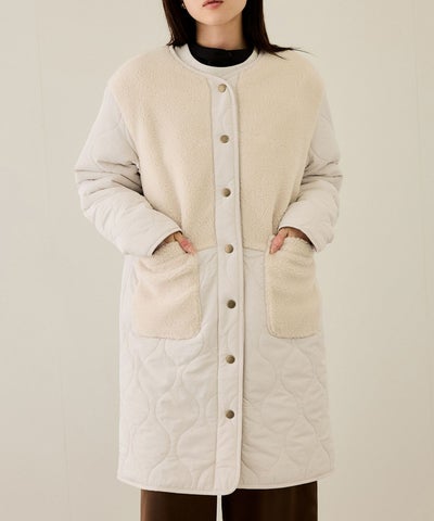 nAvy グラムスキルトボア切替コート レディース