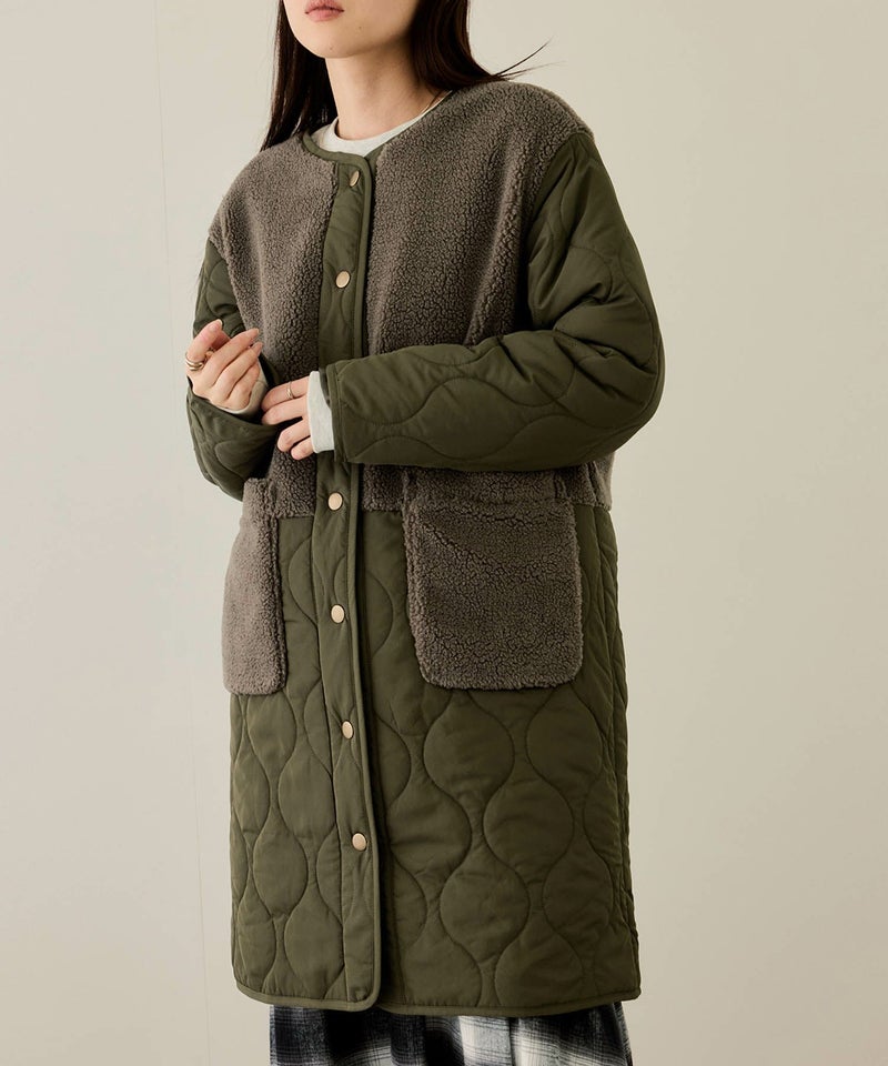 [値下げ]nAvy  グラムスキルトボア切替コート レディース商品画像-3