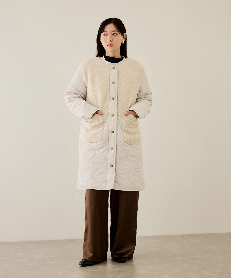 nAvy グラムスキルトボア切替コート レディース商品画像-7