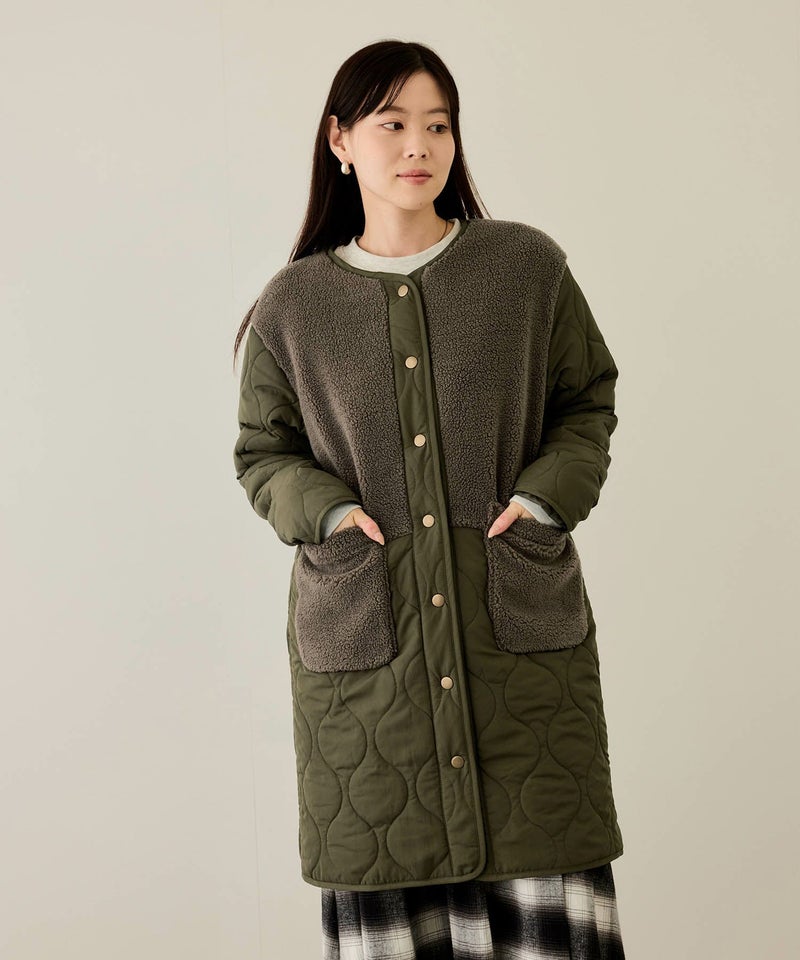 nAvy グラムスキルトボア切替コート レディース商品画像-9