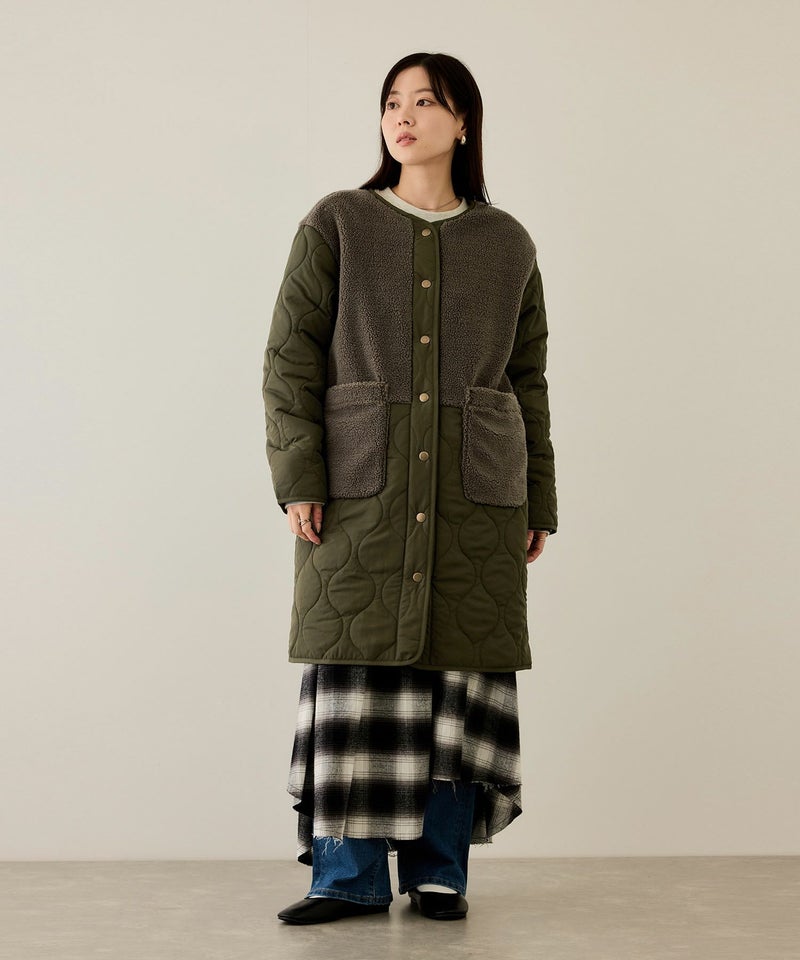 nAvy グラムスキルトボア切替コート レディース商品画像-10