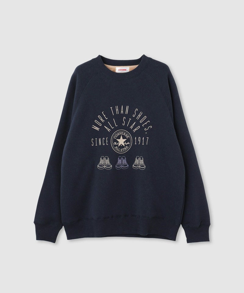 CONVERSE  フロントシューズ刺繍裏シャギートレーナー レディース商品画像-3